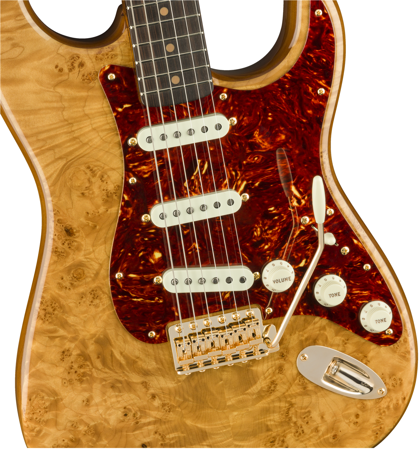 PRE-ORDER Fender American Artisan Maple Burl Stratocaster, Ebony Madagascar Fingerboard, Aged Natural