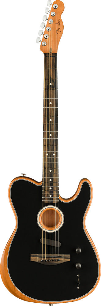 Fender American Acoustasonic Telecaster Ebony Fingerboard Black Acoustic Guitar
