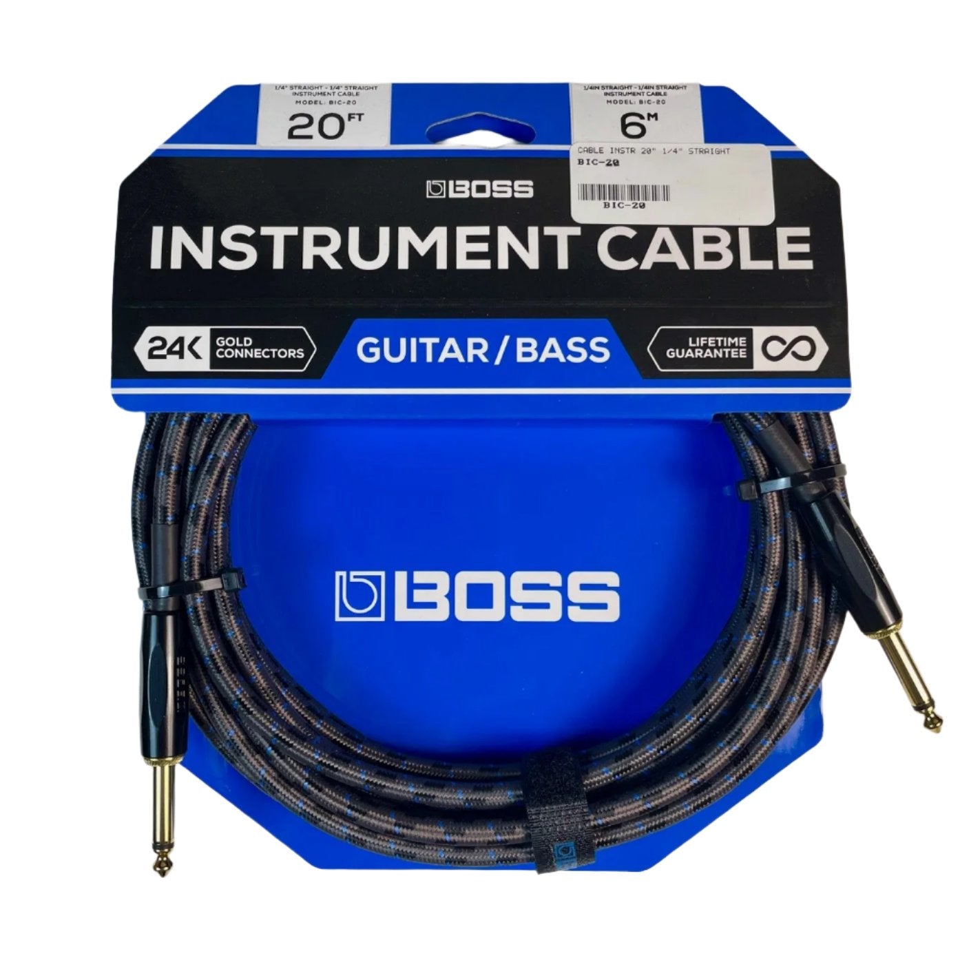 Boss BIC-20 Instrument Cable 20' 1/4" to 1/4"