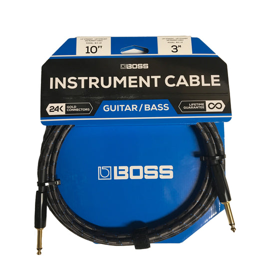 Boss BIC-10 Instrument Cable 10' 1/4" to 1/4"