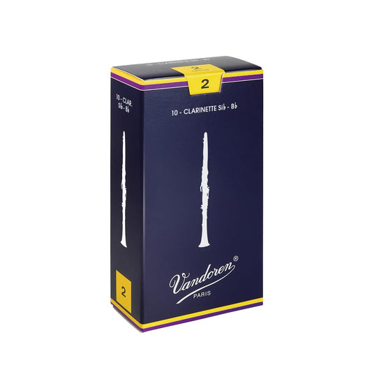 Vandoren CR102 Bb Clarinet Traditional Reeds Strength 2; Box of 10