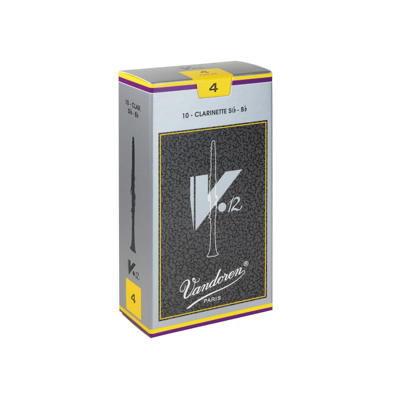 Vandoren CR194 Bb Clarinet V.12 Reeds Strength 4; Box of 10