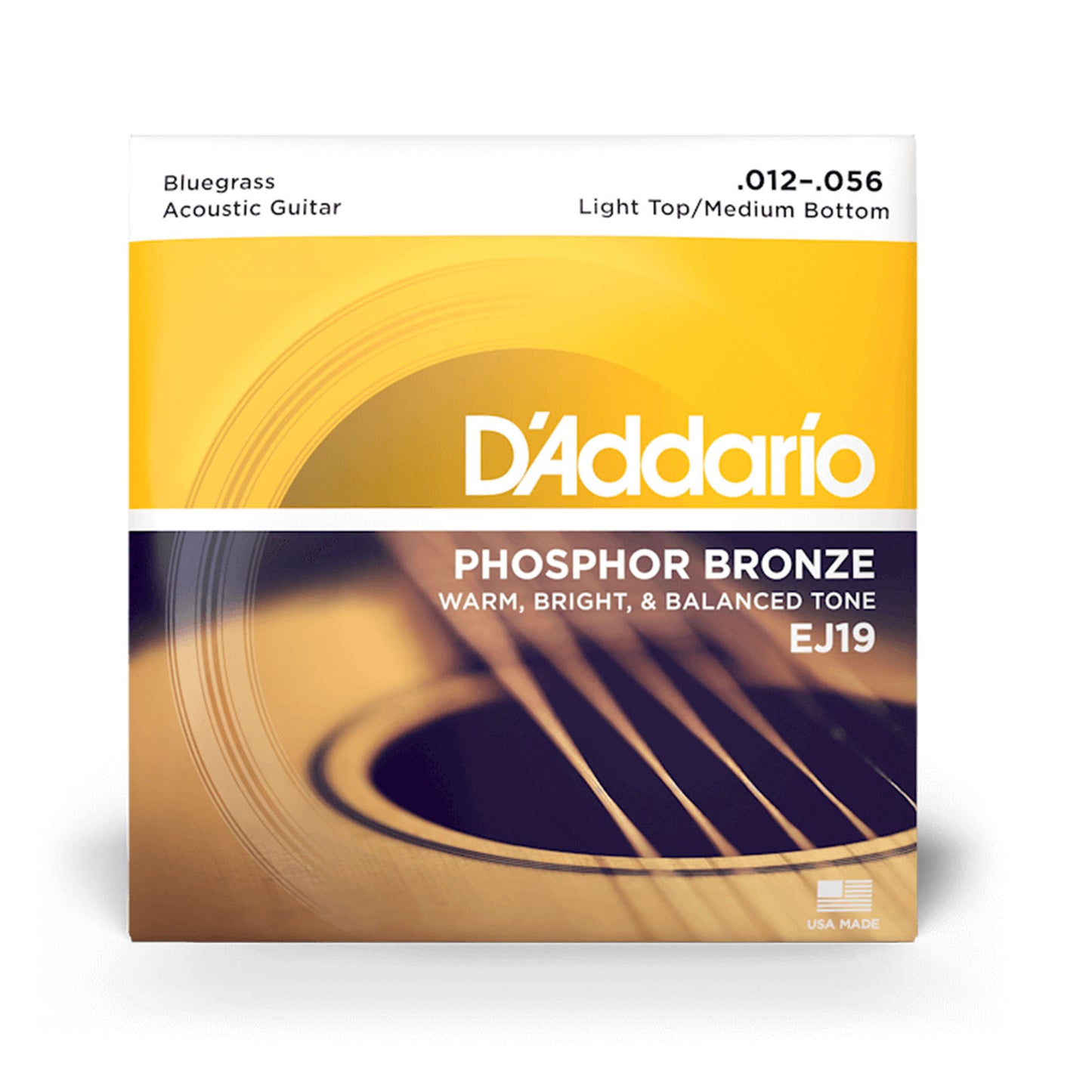 Daddario EJ19, Light Top/Medium Bottom Acoustic Guitar Strings