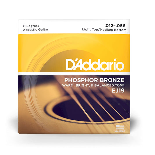 Daddario EJ19, Light Top/Medium Bottom Acoustic Guitar Strings