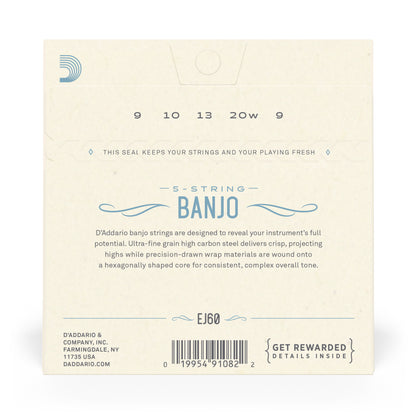 Daddario EJ60, Banjo Strings, Medium