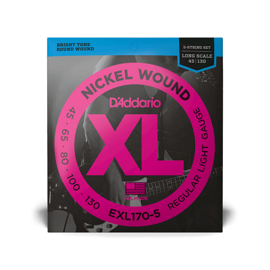 Daddario EXL170-5, Regular Light Long Scale 5-String Bass Strings