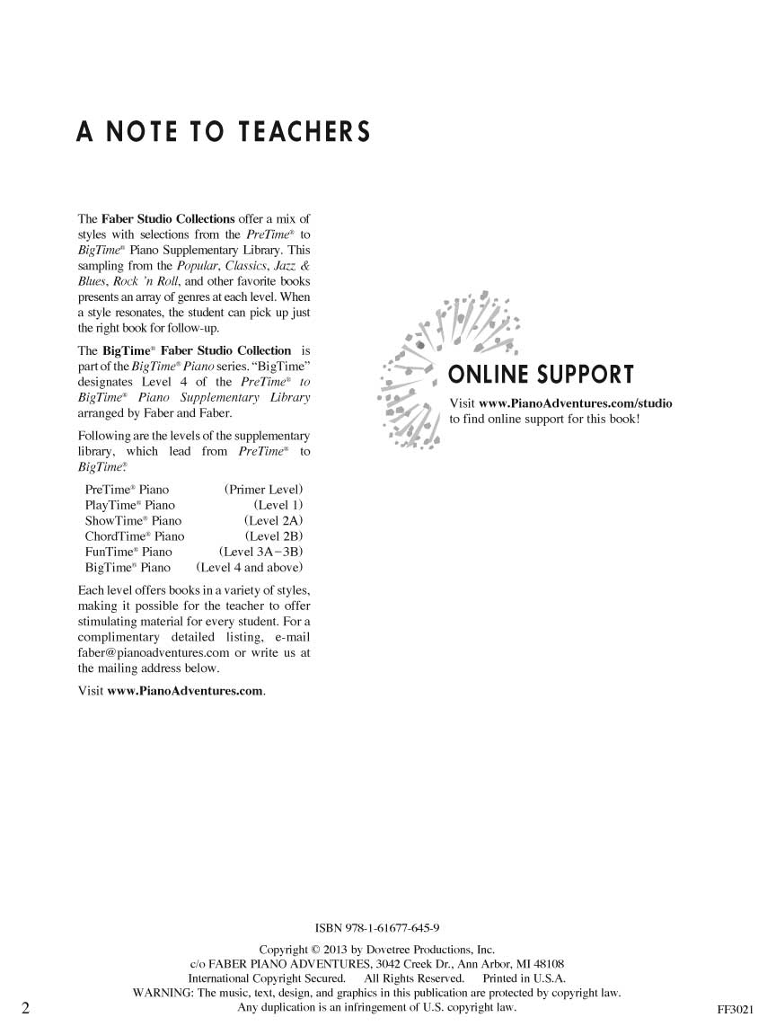 Faber Piano Adventures - Studio Collection BigTime® - Level 4