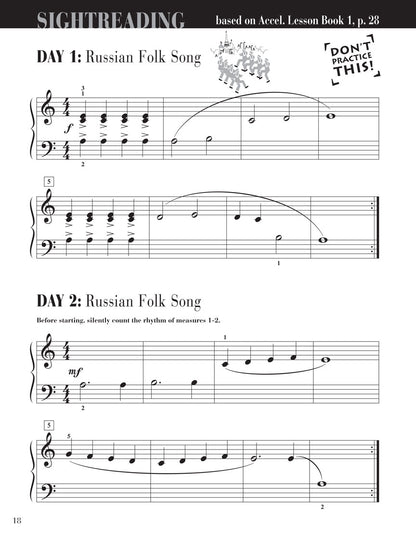Accelerated Piano Adventures for the Older Beginner – Sightreading, Book 1