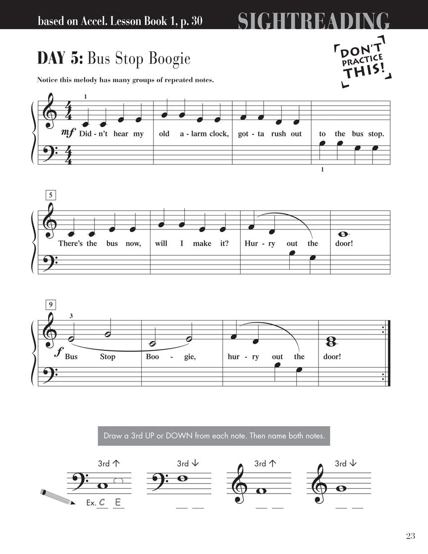 Accelerated Piano Adventures for the Older Beginner – Sightreading, Book 1