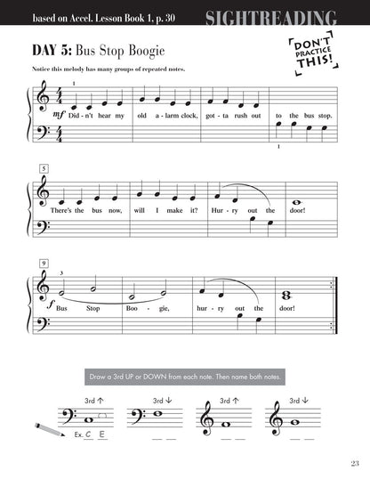 Accelerated Piano Adventures for the Older Beginner – Sightreading, Book 1