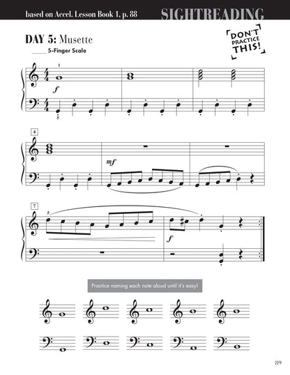 Accelerated Piano Adventures for the Older Beginner – Sightreading, Book 1