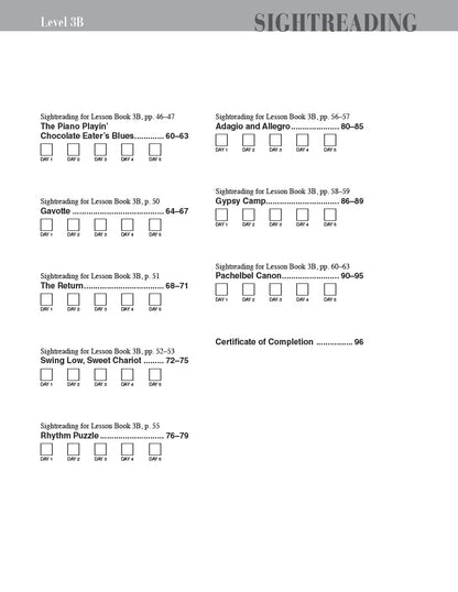 Faber Piano Adventures - Level 3B - Sightreading Book
