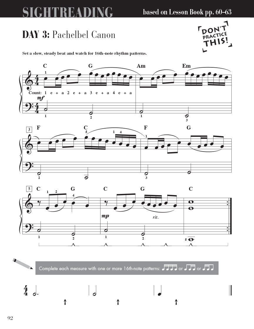 Faber Piano Adventures - Level 3B - Sightreading Book
