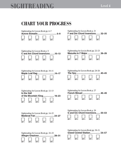 Faber Piano Adventures - Level 4 - Sightreading Book