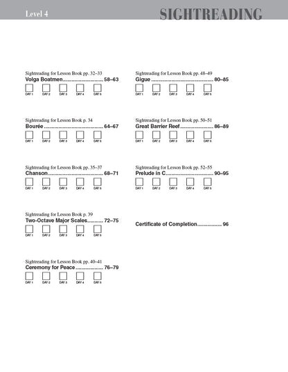 Faber Piano Adventures - Level 4 - Sightreading Book