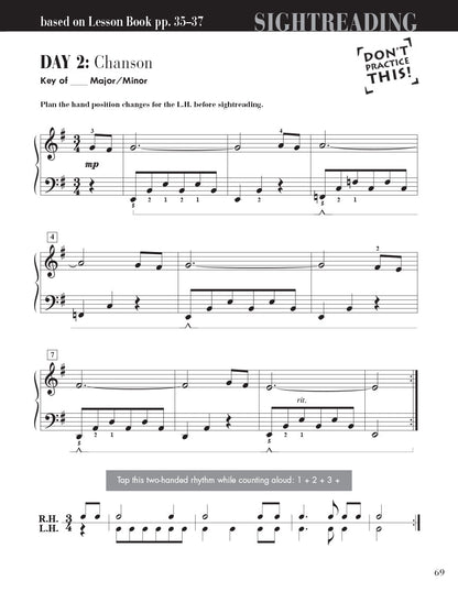 Faber Piano Adventures - Level 4 - Sightreading Book