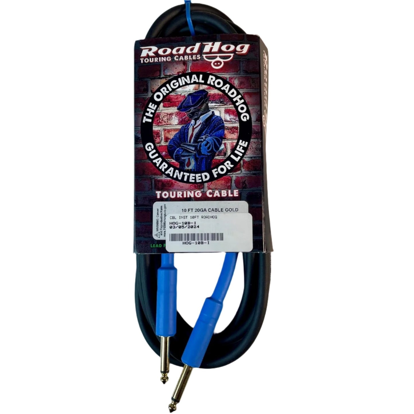 RoadHog 10' Instrument Cable 1/4" to 1/4" Touring Cable