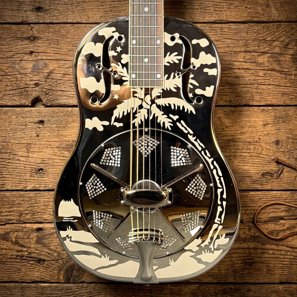 National Resophonic Style O 12 Fret Brass Resonator Guitar