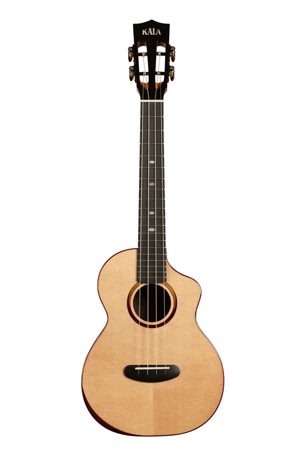 Kala Contour All Solid Gloss Spruce Rosewood Tenor Ukulele w/ Cutaway and Bag, KA-CT-SSRW-TG