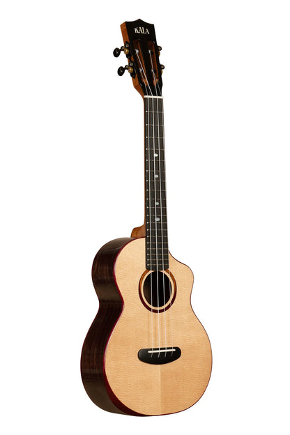 Kala Contour All Solid Gloss Spruce Rosewood Tenor Ukulele w/ Cutaway and Bag, KA-CT-SSRW-TG