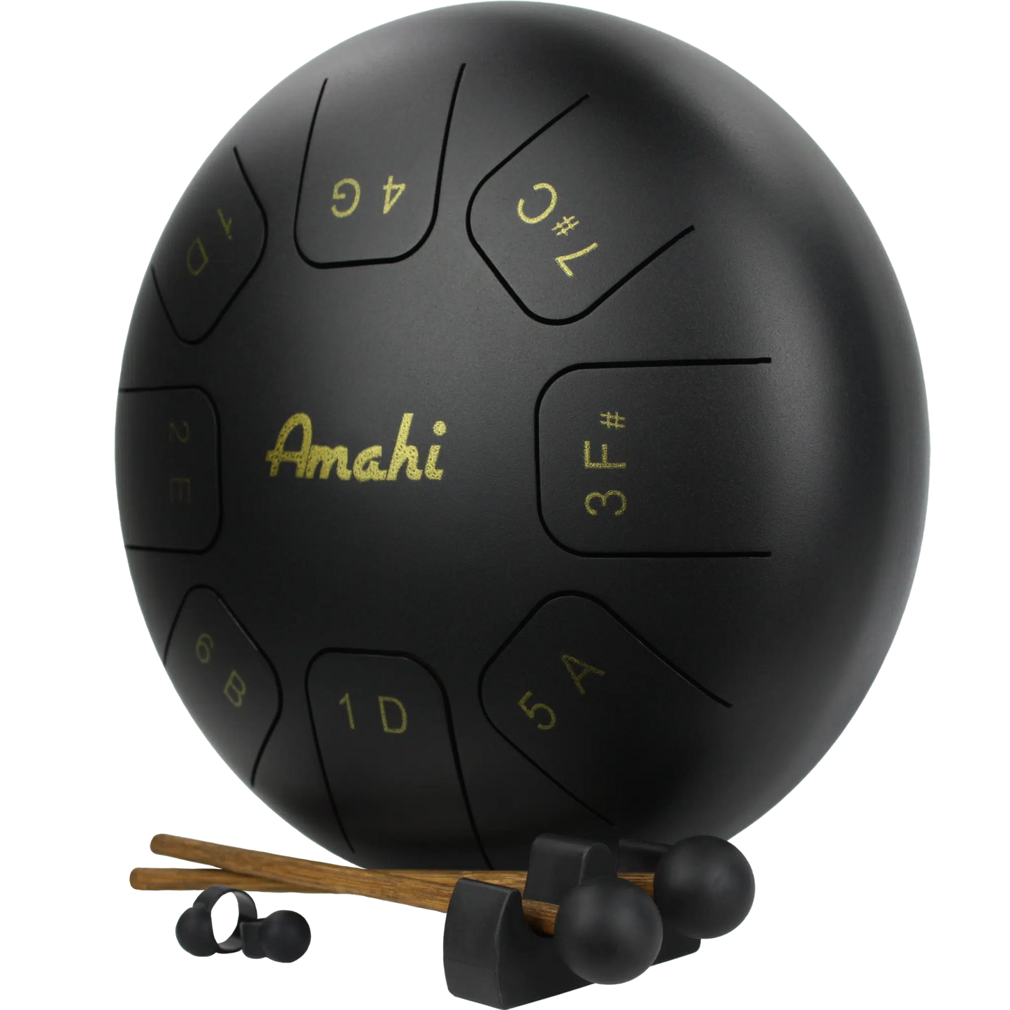 Amahi Black Steel Tongue Drum, 10″