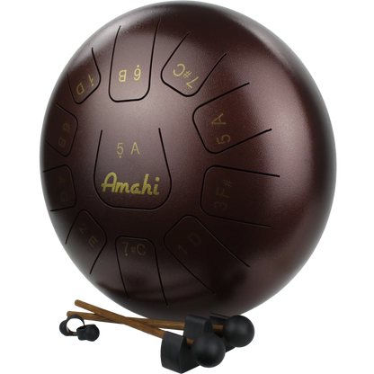 Amahi Bronze Steel Tongue Drum, 12″