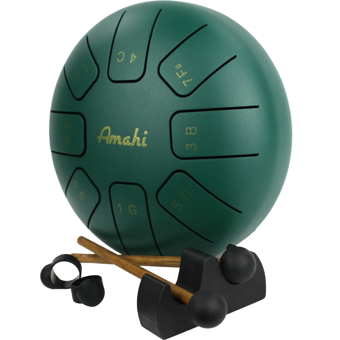 Amahi Green Steel Tongue Drum, 6″