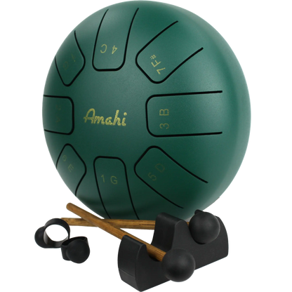 Amahi Green Steel Tongue Drum, 6″