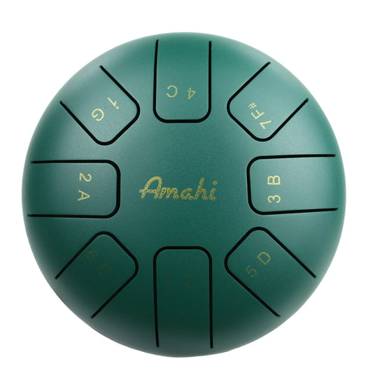 Amahi Green Steel Tongue Drum, 6″
