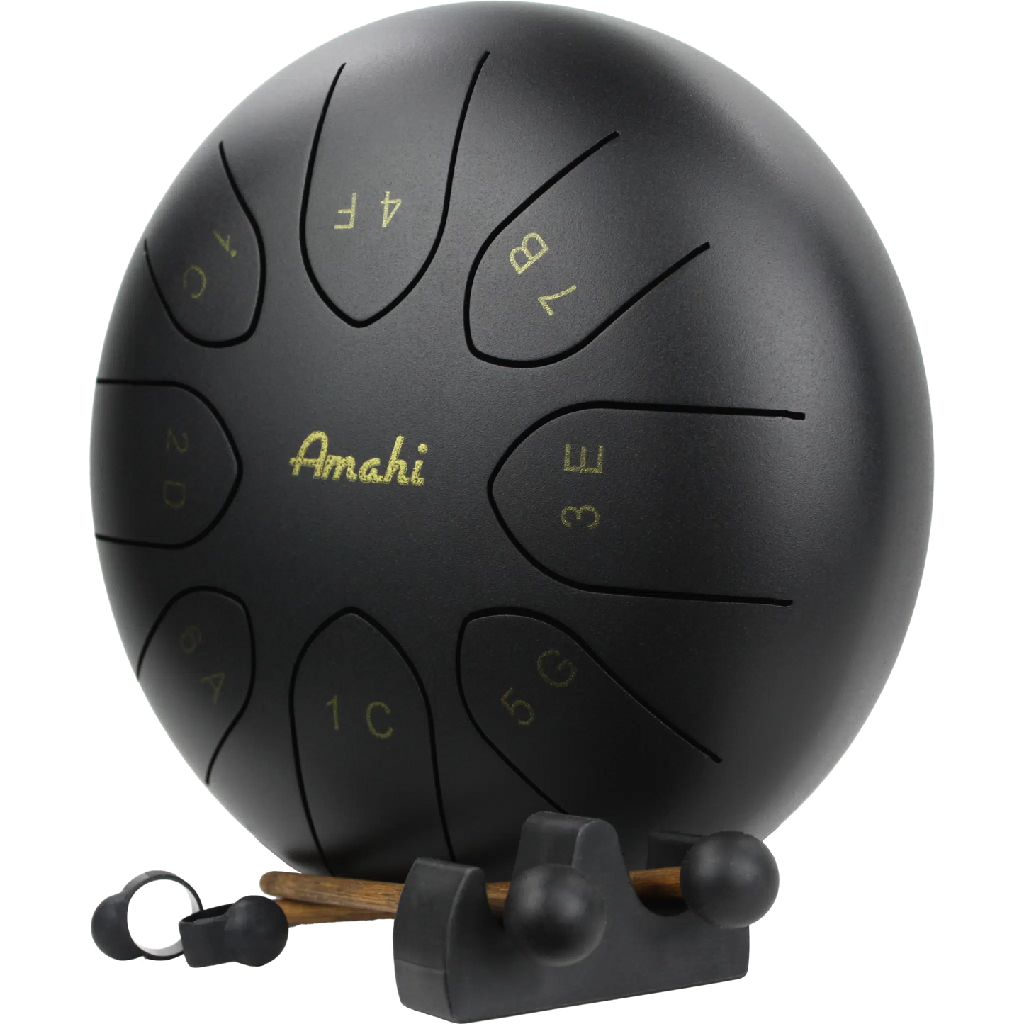 Amahi Black Steel Tongue Drum, 8″