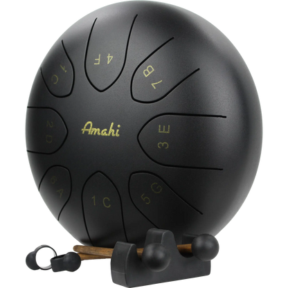 Amahi Black Steel Tongue Drum, 8″