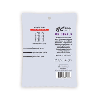 Martin M140 The Original Guitar Strings, 12-54