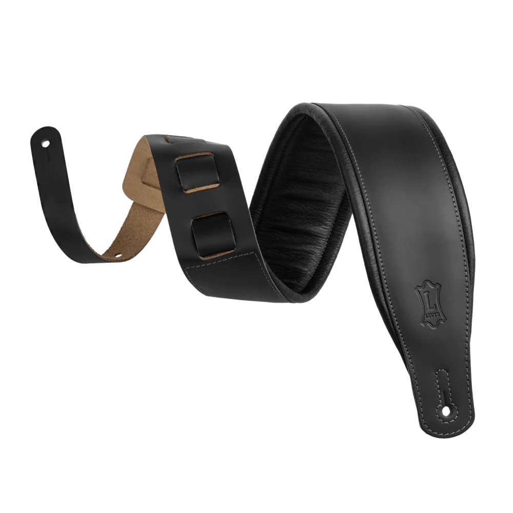 Levy's M26PD Black Amped Leather 3" Guitar Strap