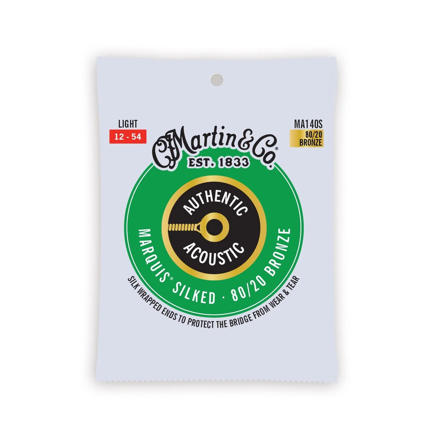 Martin MA140S Authentic Acoustic Marquis® Silked Guitar Strings 80/20 Bronze