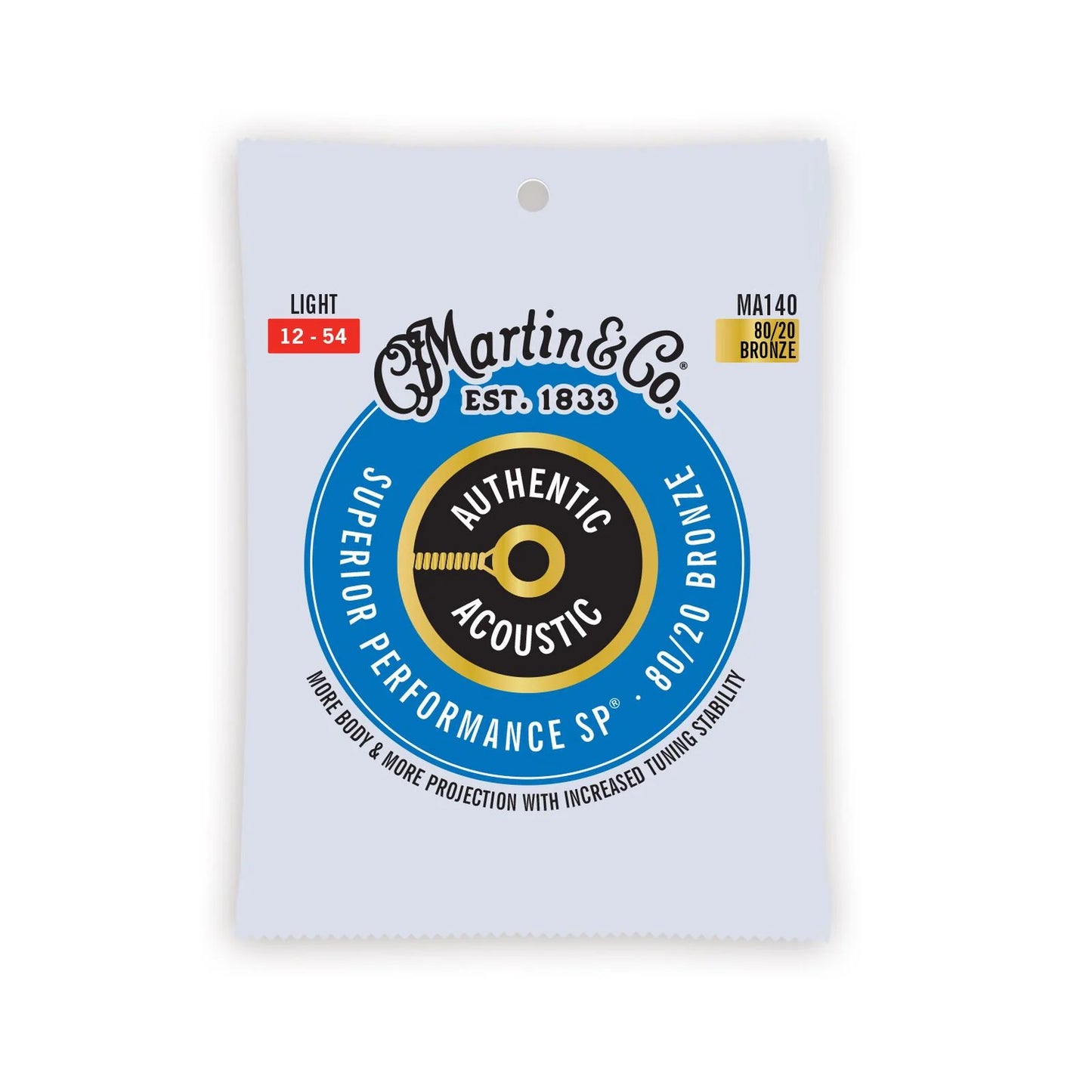 Martin MA140 Authentic Acoustic SP® Guitar Strings 80/20 Bronze