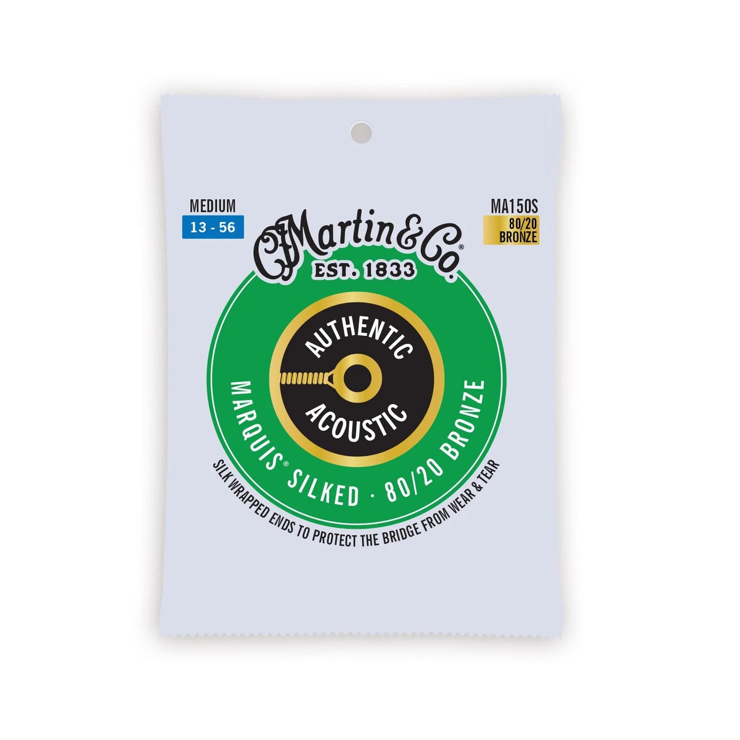 Martin MA150S Authentic Acoustic Marquis® Silked Guitar Strings 80/20 Bronze, 13-56