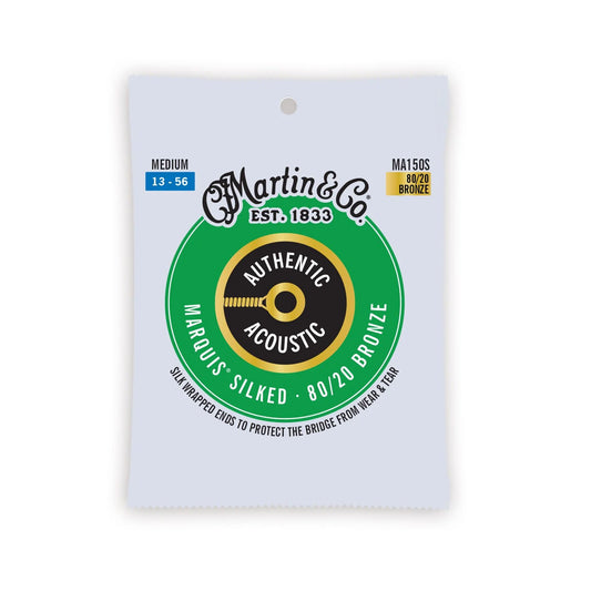 Martin MA150S Authentic Acoustic Marquis® Silked Guitar Strings 80/20 Bronze, 13-56