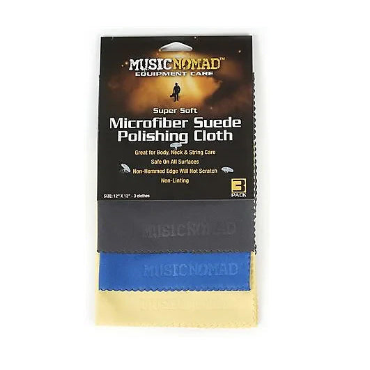 Music Nomad MN203 Super Soft Edgeless Microfiber Suede Polishing Cloth - 3pc
