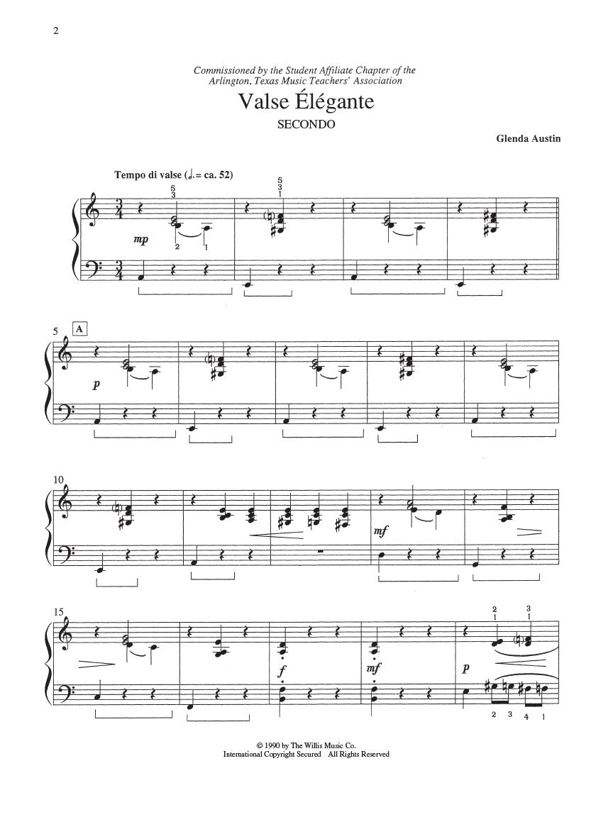 Austin - Valse Elegante (1 Piano, 4 Hands)