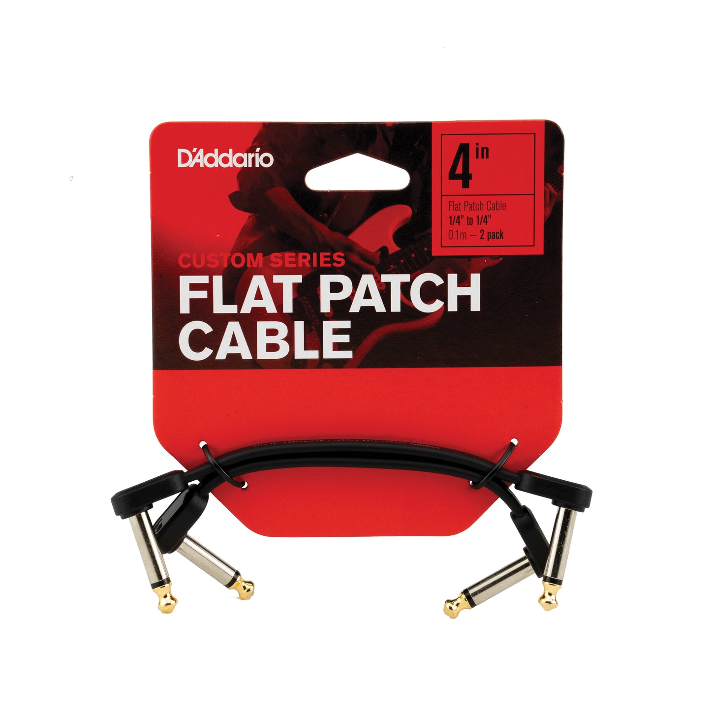 DAddario PW-FPRR-204 4" Flat Patch Cables 2pk