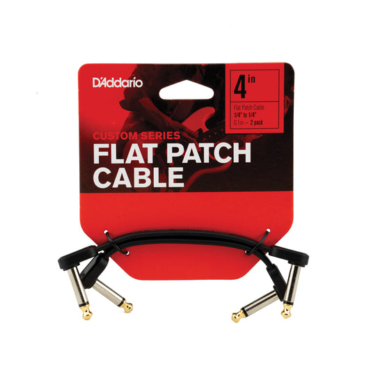 D'Addario PW-FPRR-204 4" Flat Patch Cables 2pk