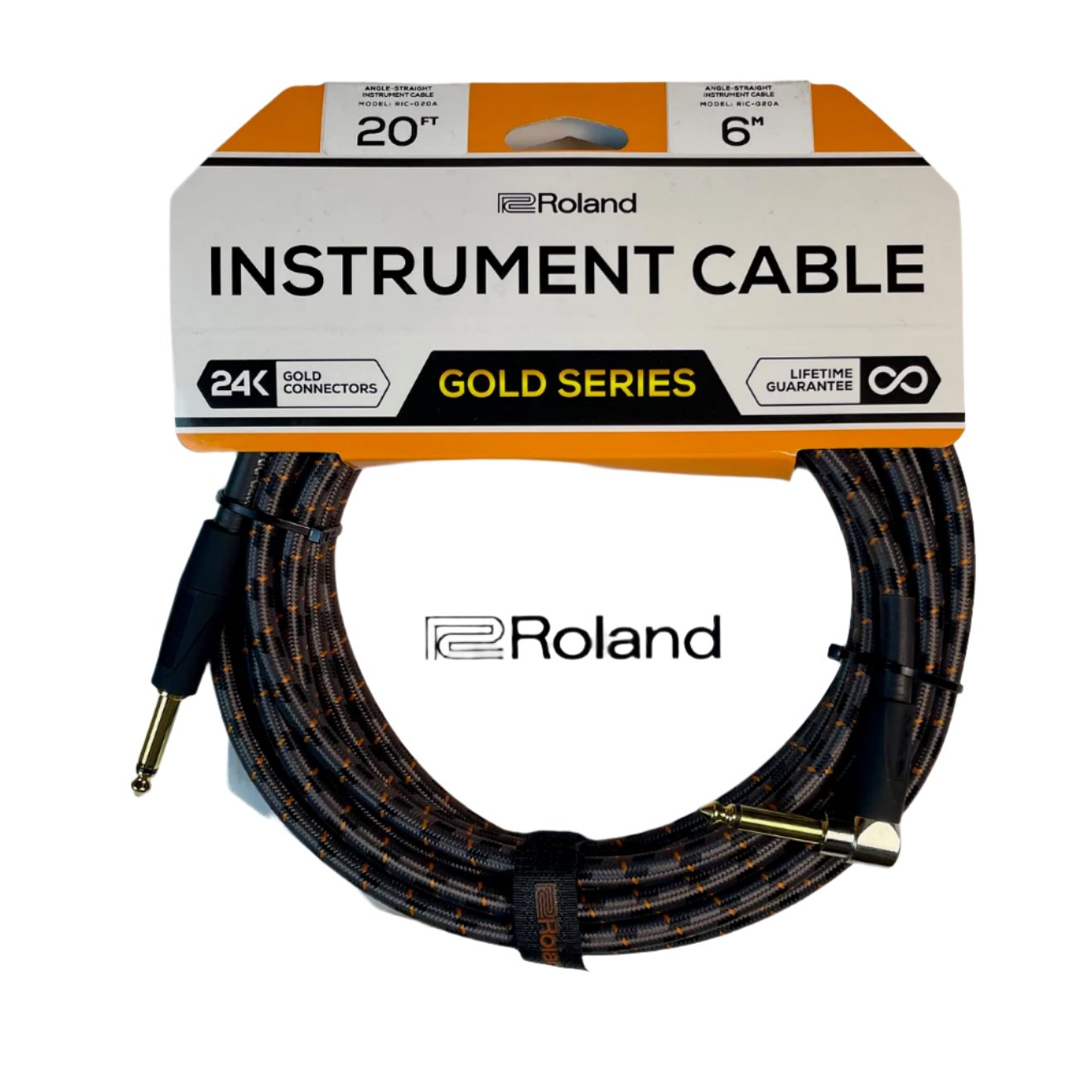 Roland RIC-G20A 20' Instrument Cable  1/4" ANG to 1/4" STR (Copy)