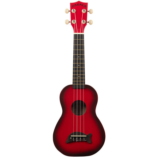 Makala Red Burst Soprano Dolphin Ukulele, MK-SD/RDBURST