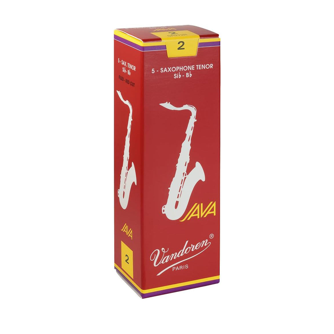 Vandoren SR272R Tenor Sax JAVA Red Reeds Strength 2; Box of 5