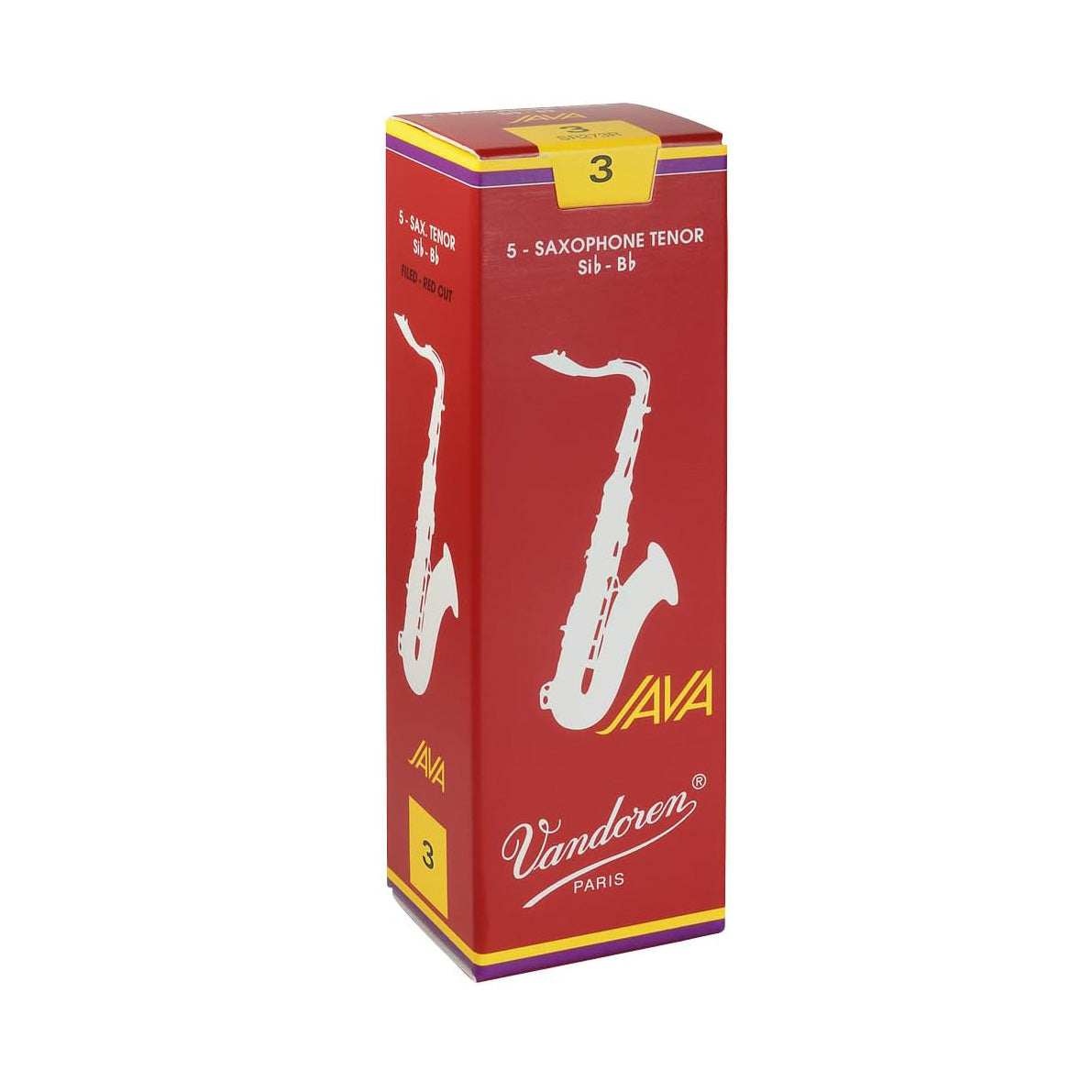 Vandoren SR273R Tenor Sax JAVA Red Reeds Strength 3; Box of 5