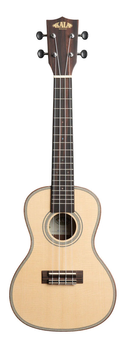 Kala Solid Spruce Top Striped Ebony Concert Ukulele