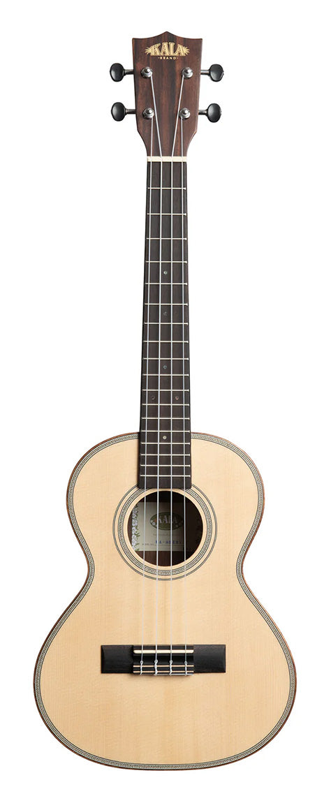 Kala Solid Spruce Top Striped Ebony Tenor Ukulele