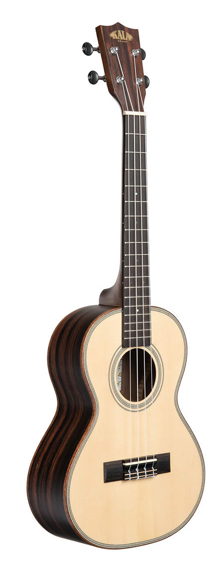 Kala Solid Spruce Top Striped Ebony Tenor Ukulele