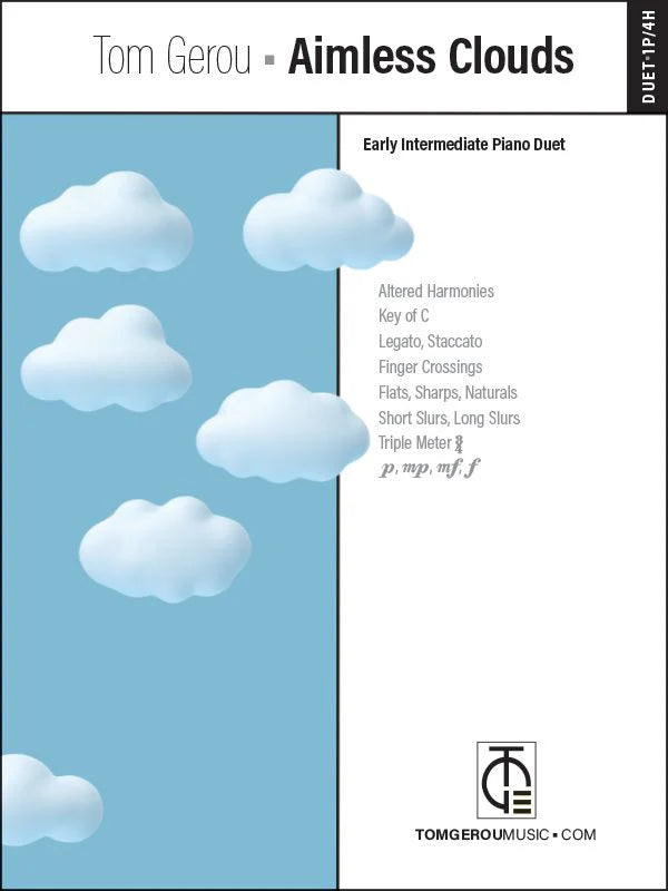 Tom Gerou: Aimless Clouds – Early Intermediate Piano Duet