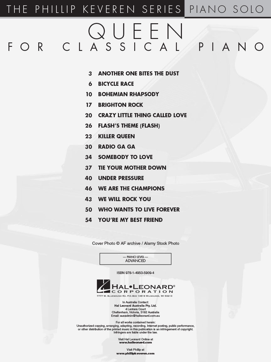 Queen for Classical Piano - Arr. Phillip Keveren